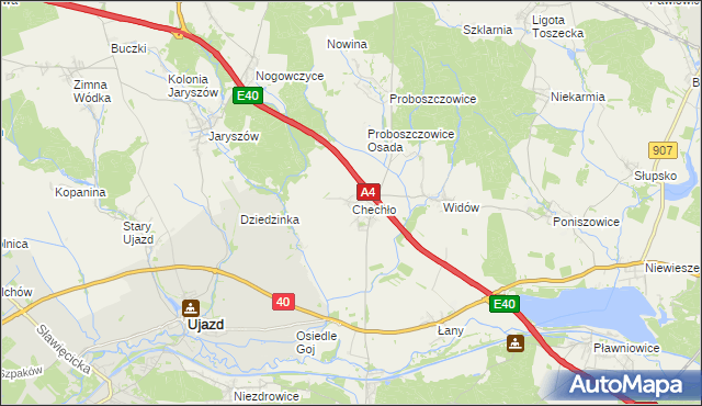 mapa Chechło gmina Rudziniec, Chechło gmina Rudziniec na mapie Targeo