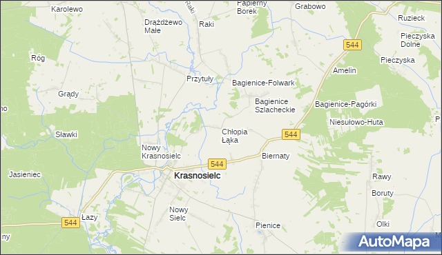 mapa Chłopia Łąka, Chłopia Łąka na mapie Targeo