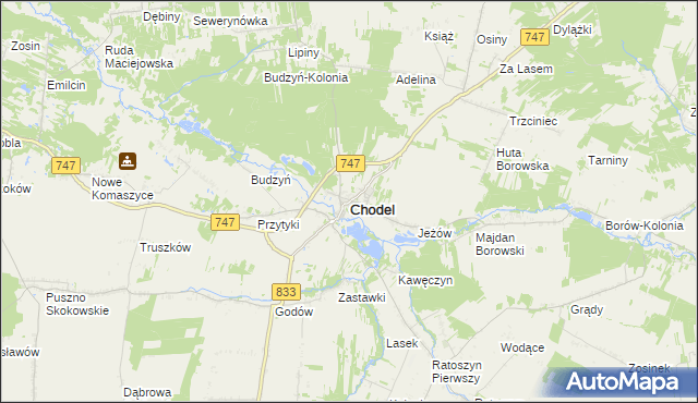 mapa Chodel, Chodel na mapie Targeo
