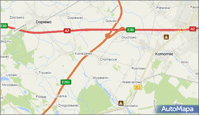 mapa Chomęcice, Chomęcice na mapie Targeo