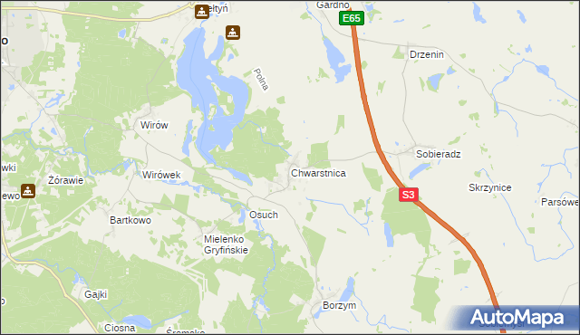 mapa Chwarstnica, Chwarstnica na mapie Targeo