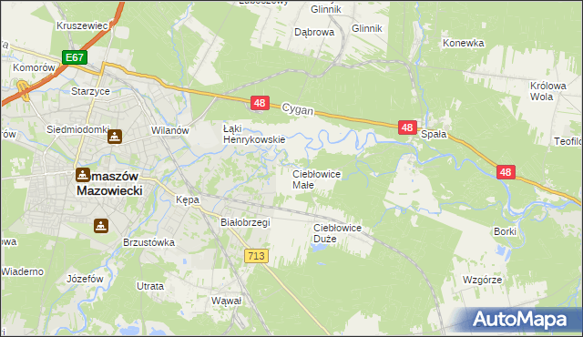 mapa Ciebłowice Małe, Ciebłowice Małe na mapie Targeo