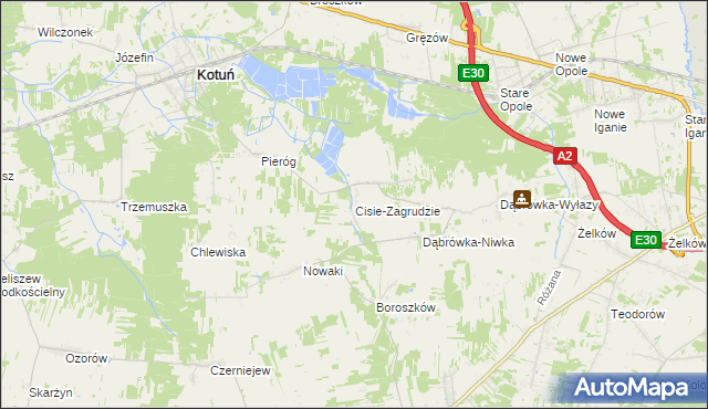 mapa Cisie-Zagrudzie, Cisie-Zagrudzie na mapie Targeo
