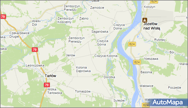 mapa Ciszyca-Kolonia, Ciszyca-Kolonia na mapie Targeo