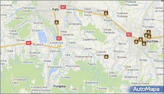 mapa Czaniec, Czaniec na mapie Targeo