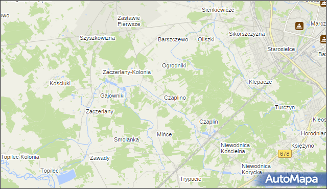 mapa Czaplino gmina Choroszcz, Czaplino gmina Choroszcz na mapie Targeo