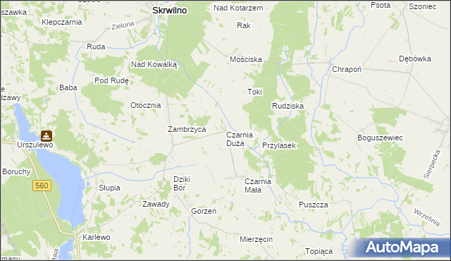 mapa Czarnia Duża, Czarnia Duża na mapie Targeo