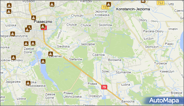 mapa Czarnów gmina Konstancin-Jeziorna, Czarnów gmina Konstancin-Jeziorna na mapie Targeo