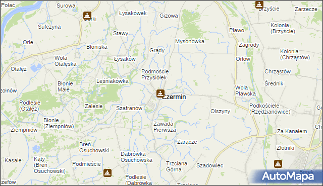 mapa Czermin powiat mielecki, Czermin powiat mielecki na mapie Targeo