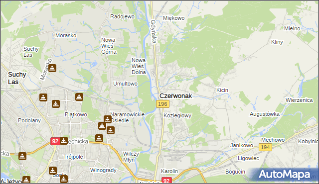 mapa Czerwonak, Czerwonak na mapie Targeo