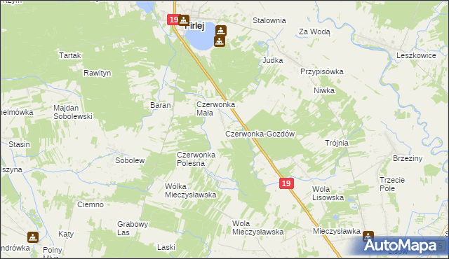 mapa Czerwonka-Gozdów, Czerwonka-Gozdów na mapie Targeo