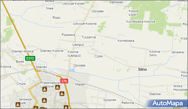 mapa Czołki, Czołki na mapie Targeo