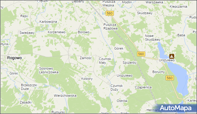 mapa Czumsk Mały, Czumsk Mały na mapie Targeo