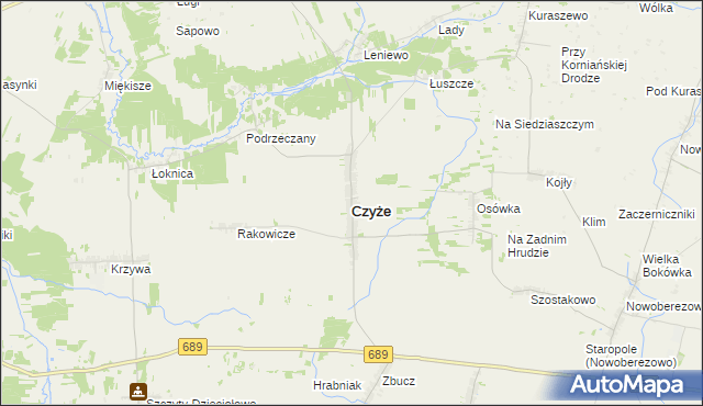 mapa Czyże, Czyże na mapie Targeo