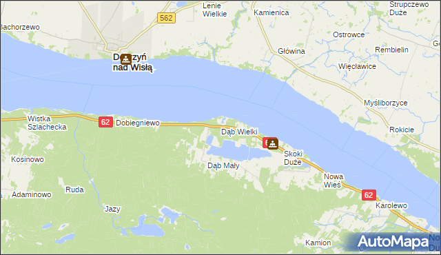 mapa Dąb Wielki, Dąb Wielki na mapie Targeo