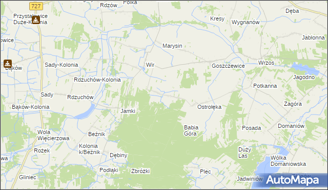 mapa Dąbrowa Goszczewicka, Dąbrowa Goszczewicka na mapie Targeo