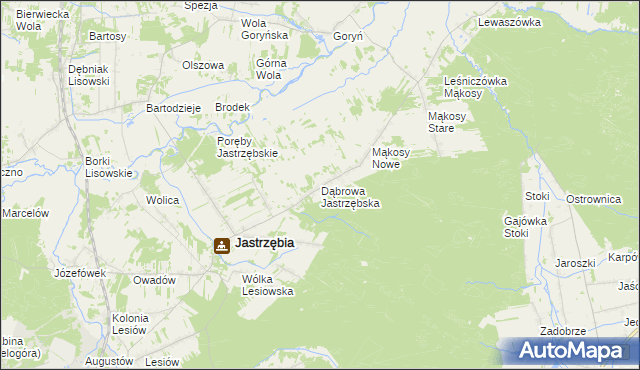 mapa Dąbrowa Jastrzębska, Dąbrowa Jastrzębska na mapie Targeo