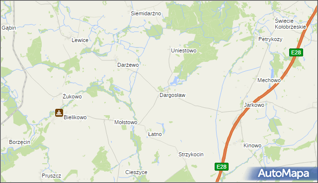 mapa Dargosław, Dargosław na mapie Targeo