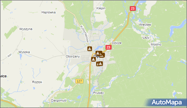 mapa Dębno powiat myśliborski, Dębno powiat myśliborski na mapie Targeo