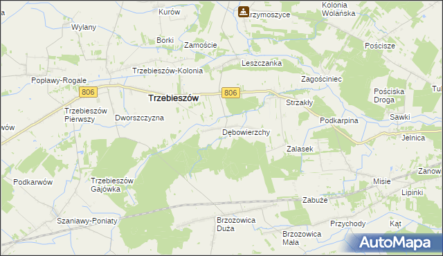 mapa Dębowierzchy, Dębowierzchy na mapie Targeo