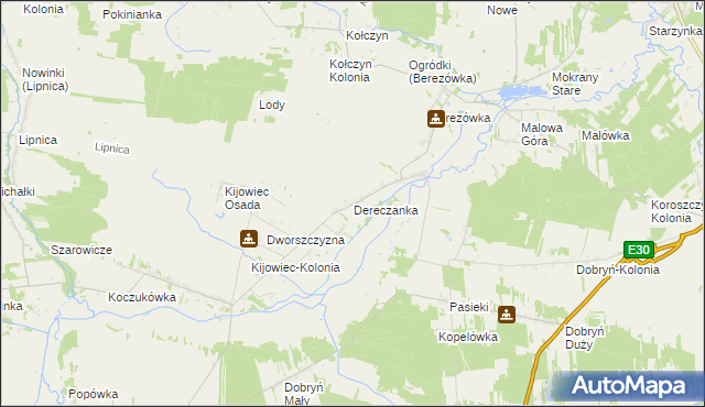 mapa Dereczanka, Dereczanka na mapie Targeo