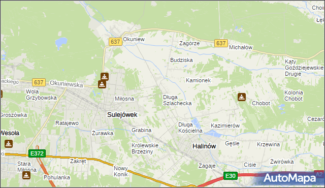 mapa Długa Szlachecka, Długa Szlachecka na mapie Targeo