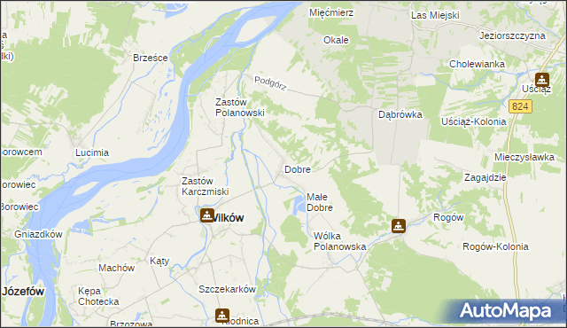 mapa Dobre gmina Wilków, Dobre gmina Wilków na mapie Targeo