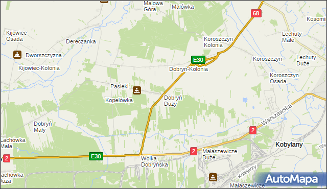 mapa Dobryń Duży, Dobryń Duży na mapie Targeo