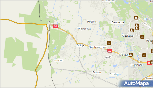 mapa Dołuje, Dołuje na mapie Targeo