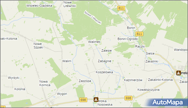 mapa Dubicze gmina Stara Kornica, Dubicze gmina Stara Kornica na mapie Targeo