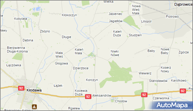 mapa Dzierzbice Osada, Dzierzbice Osada na mapie Targeo