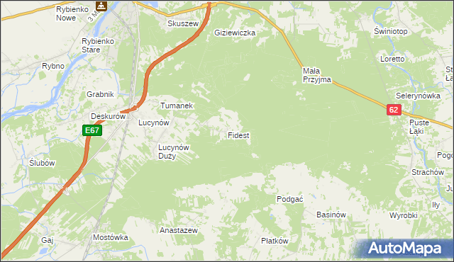 mapa Fidest, Fidest na mapie Targeo