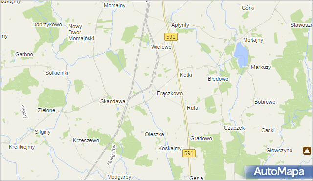 mapa Frączkowo, Frączkowo na mapie Targeo