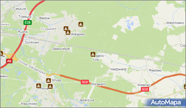mapa Gajęcki Ług, Gajęcki Ług na mapie Targeo