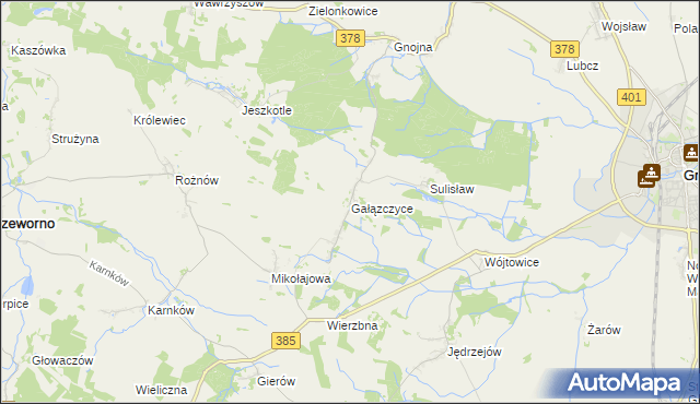 mapa Gałązczyce, Gałązczyce na mapie Targeo