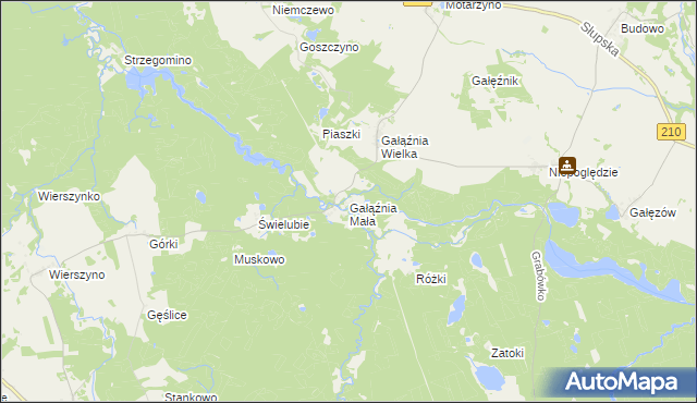 mapa Gałąźnia Mała, Gałąźnia Mała na mapie Targeo