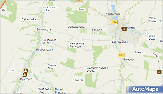 mapa Gałęzów-Kolonia Pierwsza, Gałęzów-Kolonia Pierwsza na mapie Targeo