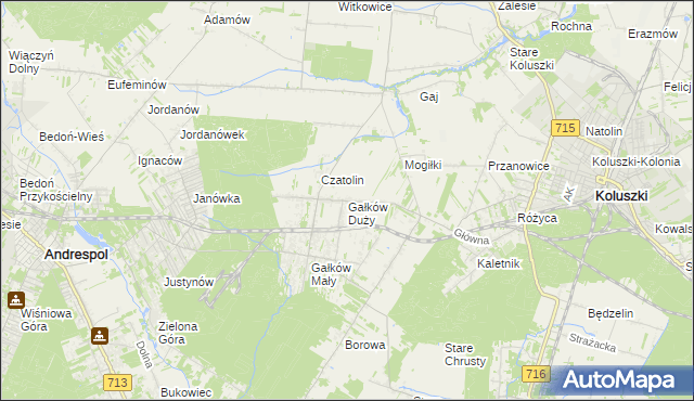 mapa Gałków Duży, Gałków Duży na mapie Targeo