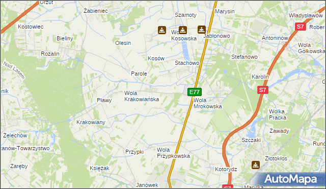 mapa Garbatka gmina Lesznowola, Garbatka gmina Lesznowola na mapie Targeo