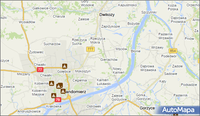 mapa Gierlachów, Gierlachów na mapie Targeo