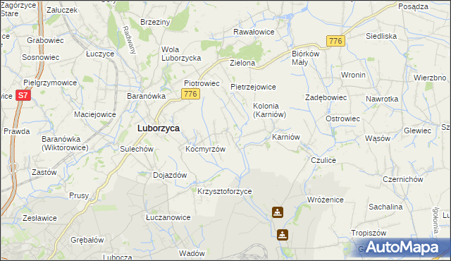 mapa Głęboka gmina Kocmyrzów-Luborzyca, Głęboka gmina Kocmyrzów-Luborzyca na mapie Targeo