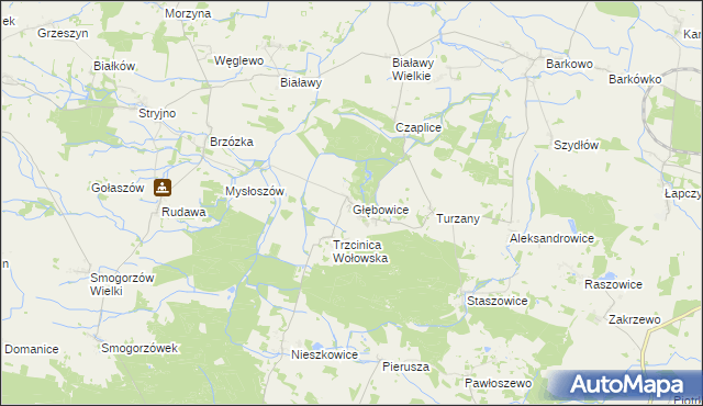 mapa Głębowice gmina Wińsko, Głębowice gmina Wińsko na mapie Targeo