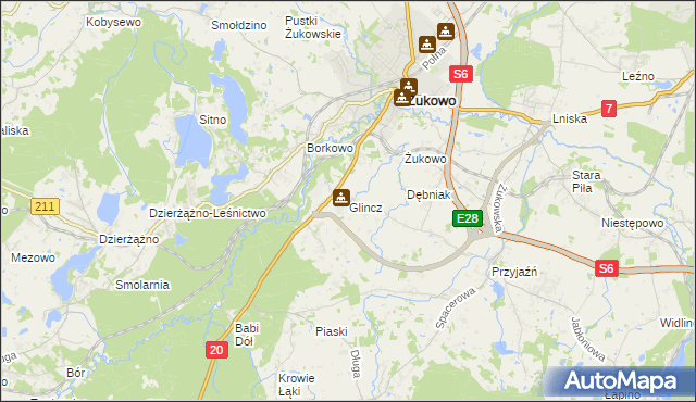 mapa Glincz, Glincz na mapie Targeo