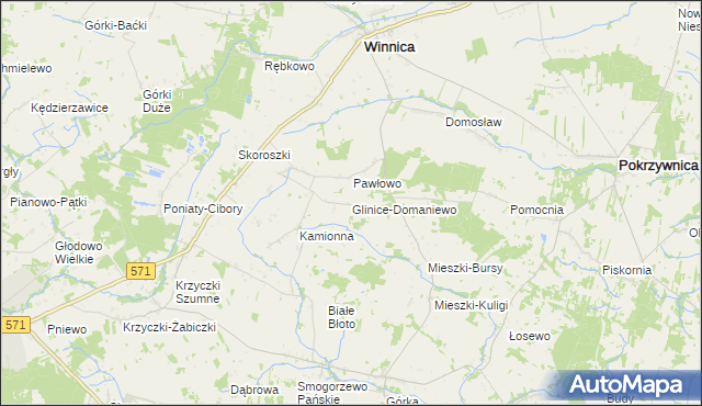 mapa Glinice-Domaniewo, Glinice-Domaniewo na mapie Targeo