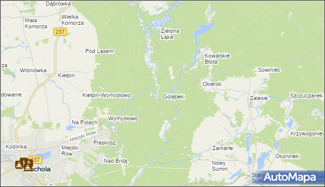 mapa Gołąbek gmina Cekcyn, Gołąbek gmina Cekcyn na mapie Targeo