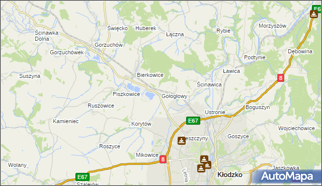 mapa Gołogłowy, Gołogłowy na mapie Targeo