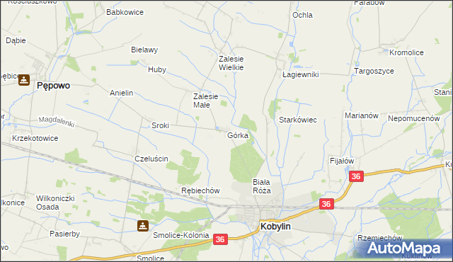 mapa Górka gmina Kobylin, Górka gmina Kobylin na mapie Targeo