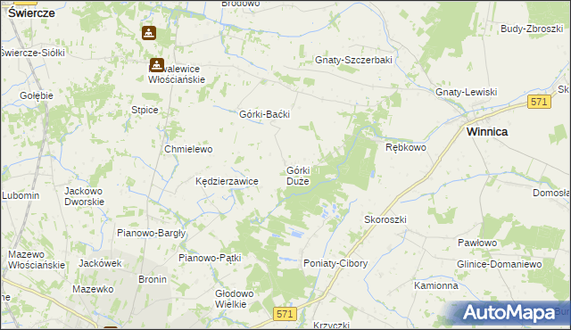 mapa Górki Duże gmina Winnica, Górki Duże gmina Winnica na mapie Targeo