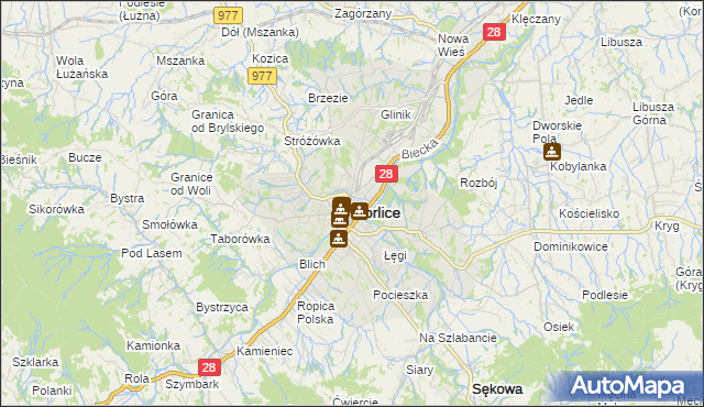 mapa Gorlic, Gorlice na mapie Targeo