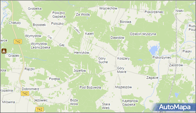 mapa Góry Suche, Góry Suche na mapie Targeo